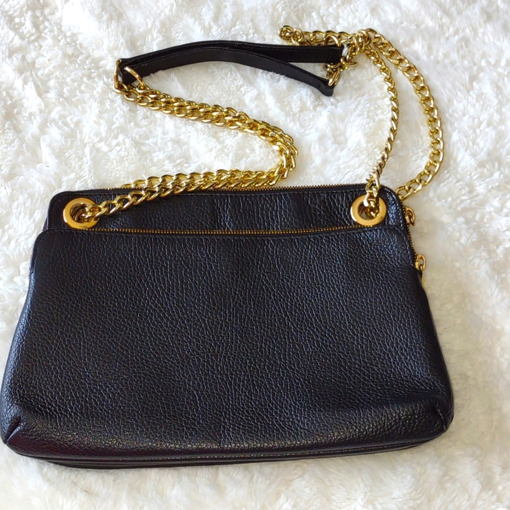 Black pebbled Italian Leather